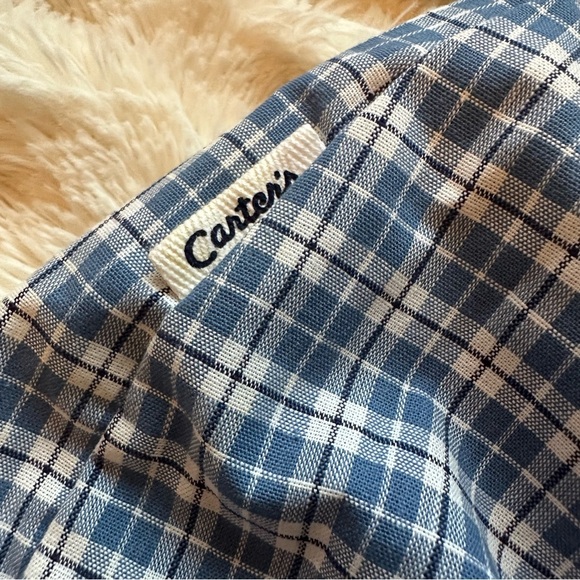 Vintage Carter’s Baby Girl Collar Blue Plaid Smocked Classic Romper 12-18m - Picture 11 of 11